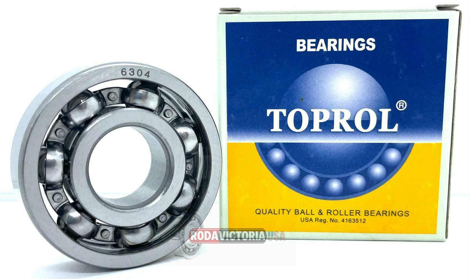 TOPROL 6304-Ball Bearing 20mm x 52mm x 15mm Premium Deep Groove FREE SHIPPING