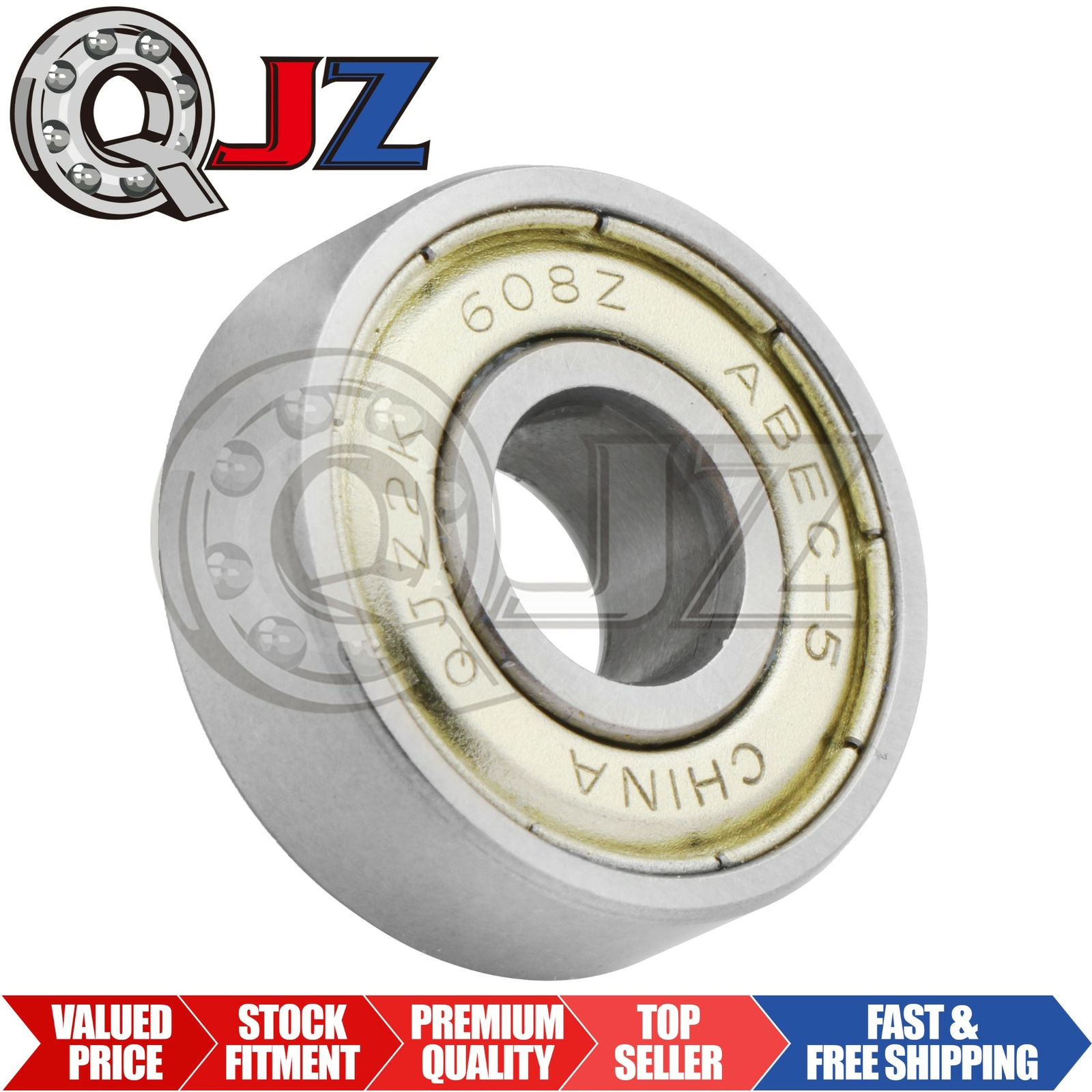 [Qty.1] 608-ZZ ABEC5 Metric Miniature Ball Bearing [8mm ID x 22mm OD x 7mm W]