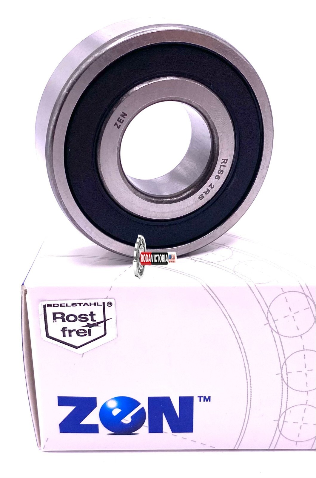 ZEN RLS6 2RS Deep Groove Ball Bearing, Rubber Sealed 3/4″x7/8″x9/16″