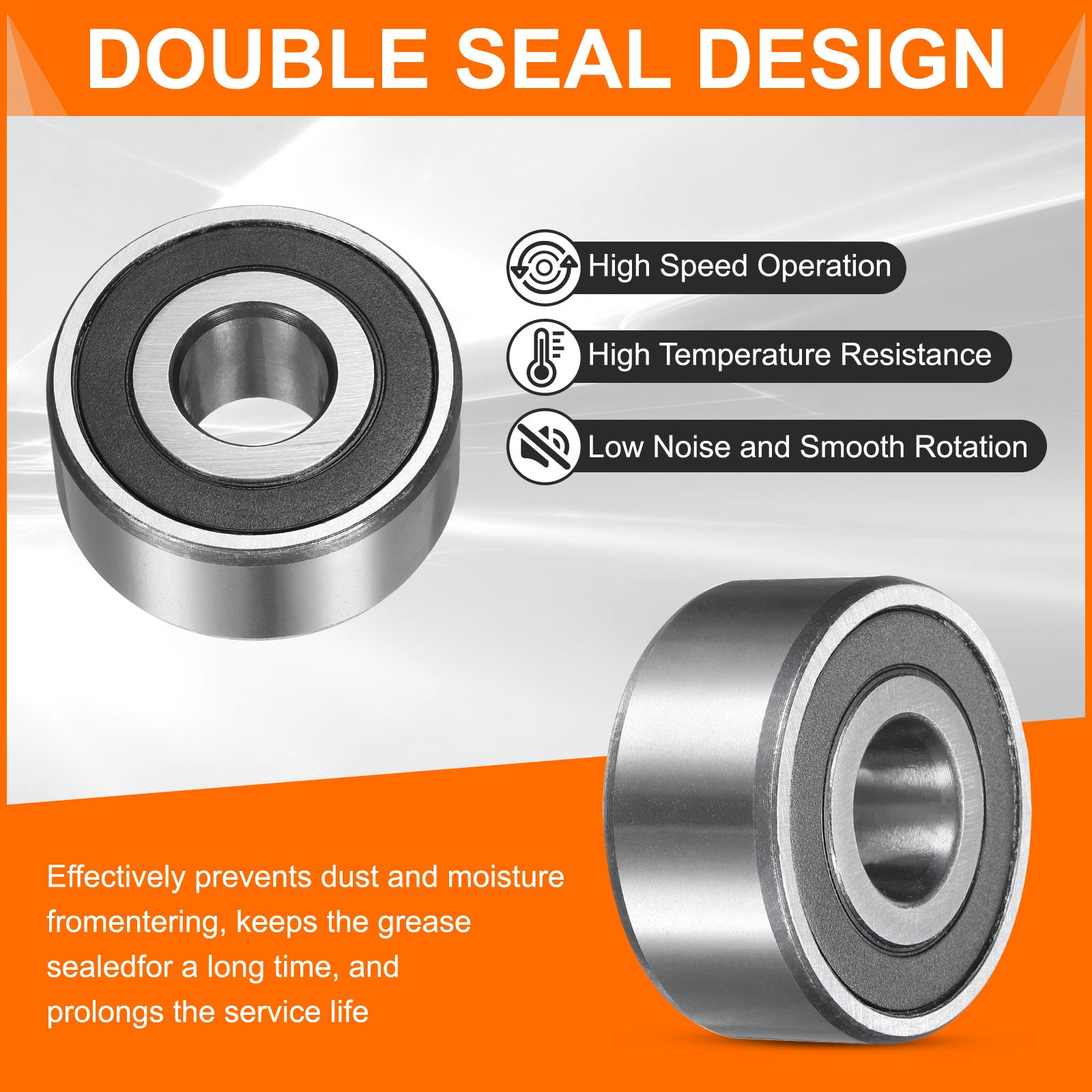 2Pcs 3308-2RS/5308-2RS 40x90x36.5mm Sealed Angular Contact Ball Bearing