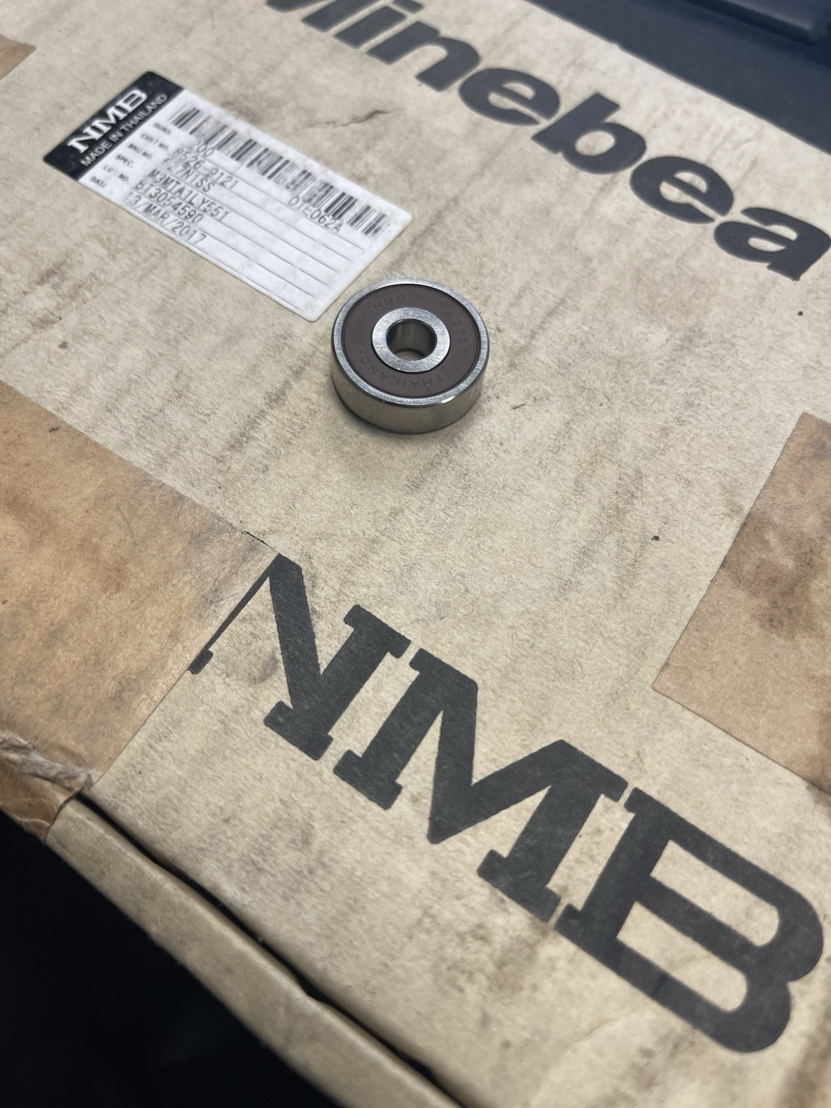 (10) NMB Deep Groove Ball Bearings, 627 Series, 6.35mm Bore, 22mm OD, 7mm Width