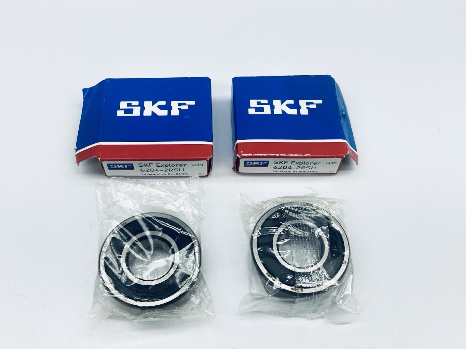 Lot Of 2 SKF 6204-2RSH Double Rubber Seal Ball Bearing 20mmID 47mmOD 14mmW