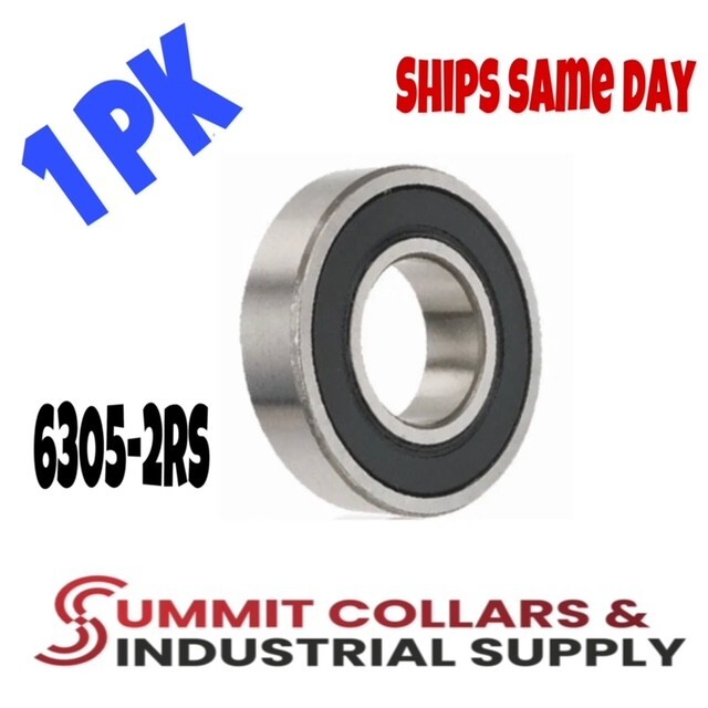 6305-2RS Ball Bearing Supreme Rubber Sealed 25x62x17mm 6305 2RS (1 pk)