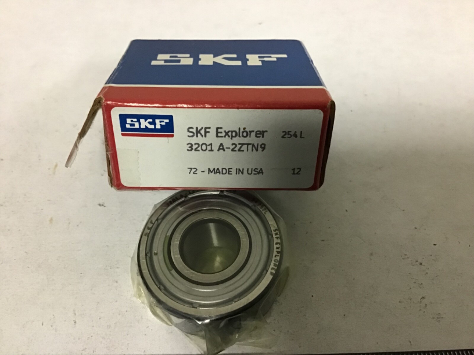 New SKF 3201 A-2ZTN9 Angular Contact Bearing, 12mm ID, 32mm OD, .625″ Width