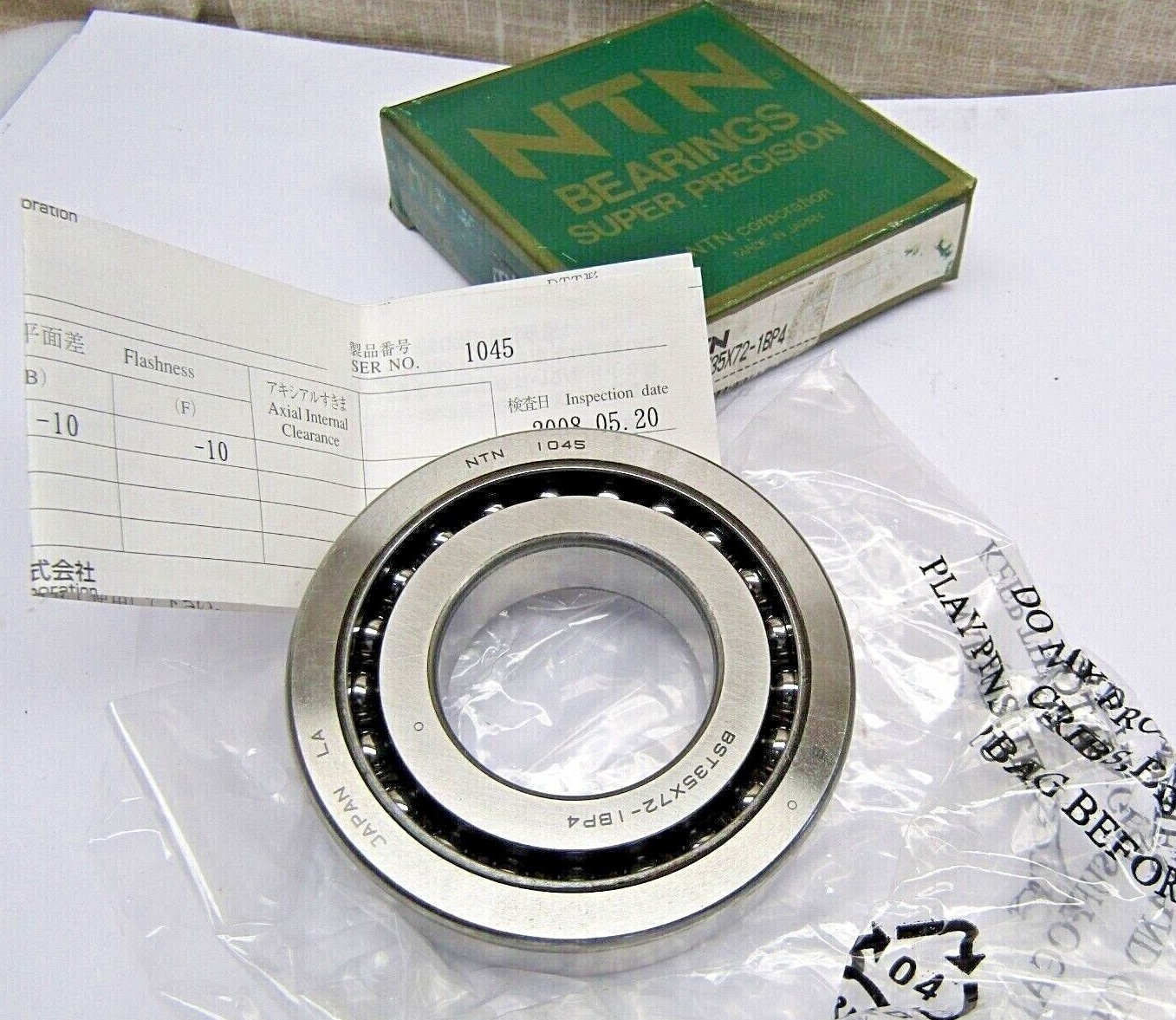 NTN BST35X72-1BP4 35mm x 72mm x 15mm Super Precision Angular Contact Bearing
