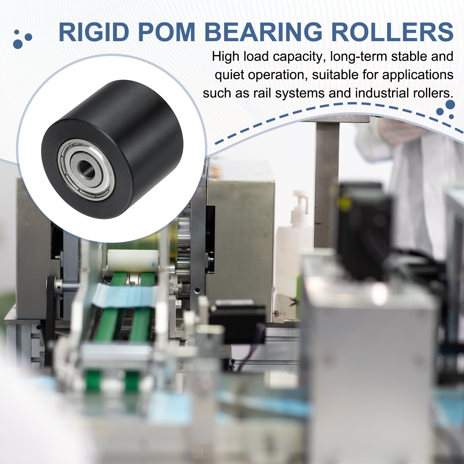 2Pcs POM Roller Wheel with Bearings, 5mm x 30mm x 25mm Bearing Pulley