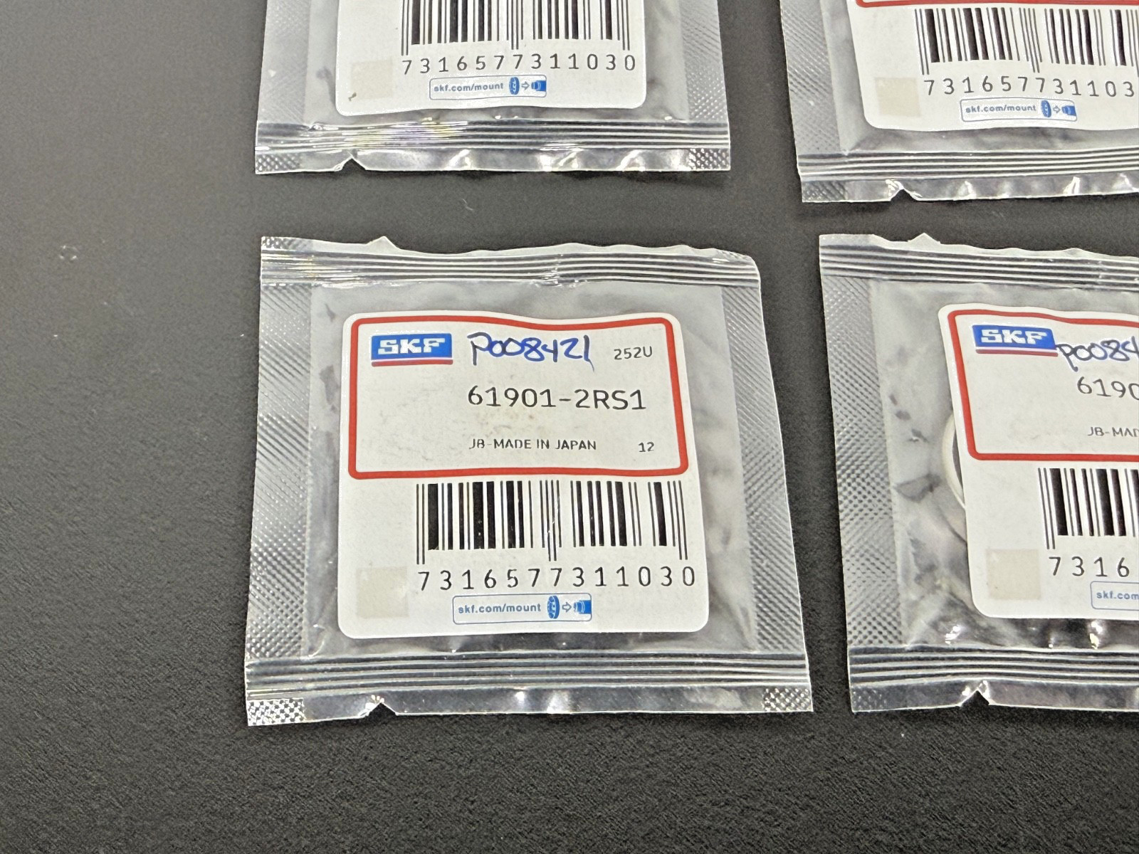 Lot of 4 SKF 61901-2RS1 Sealed Deep Groove Ball Bearings New Japan