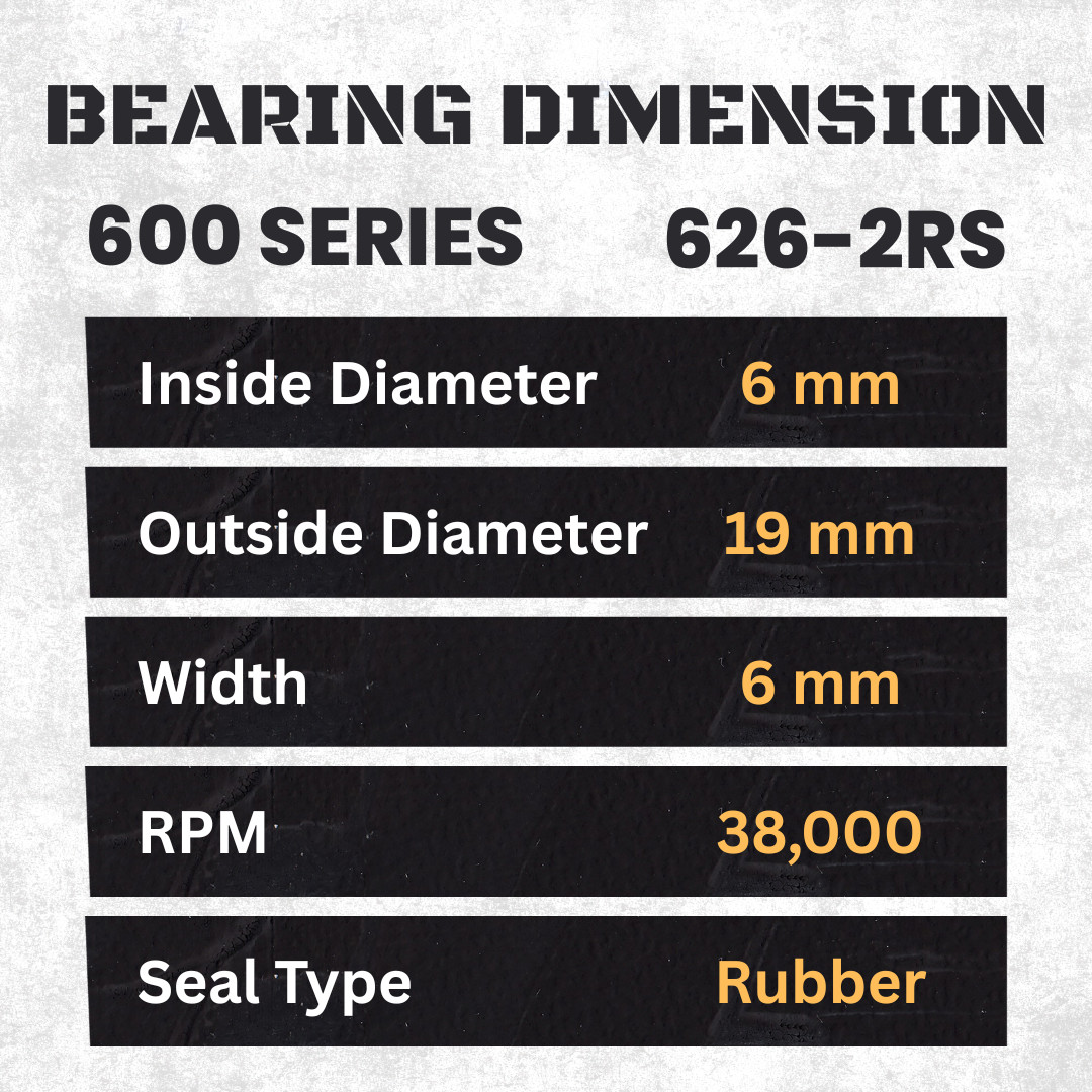 100 pcs BearMAX 626-2RS E 6x19x6mm Rubber Seal Deep Groove Ball Bearings 6262RS