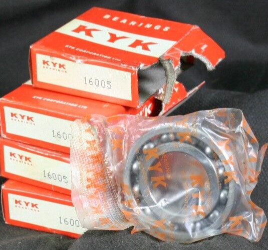 Three (3) KYK 16005 Metric Deep Groove Bearings 25MM ID Japan NEW
