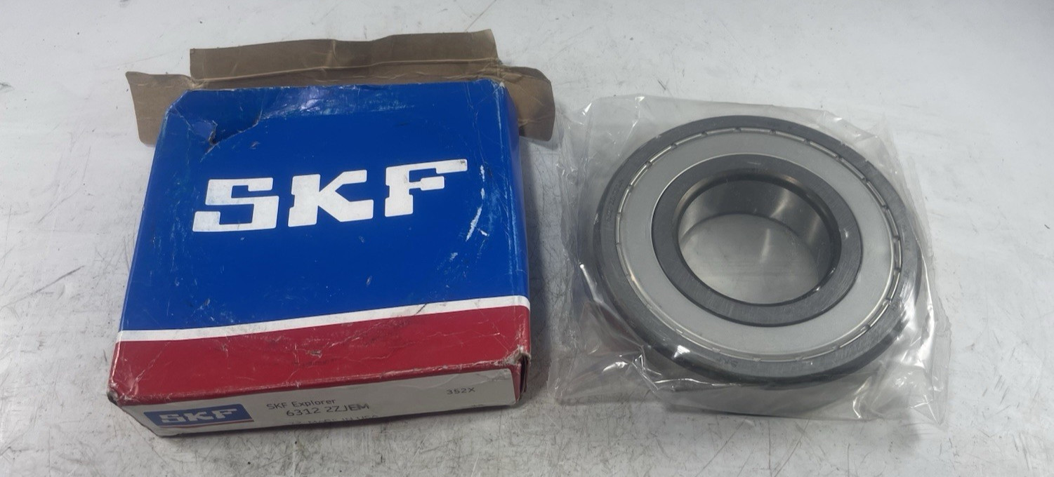 New SKF 6312 2ZJEM Radial Deep Groove Ball Bearing 60x130x31mm Made in USA