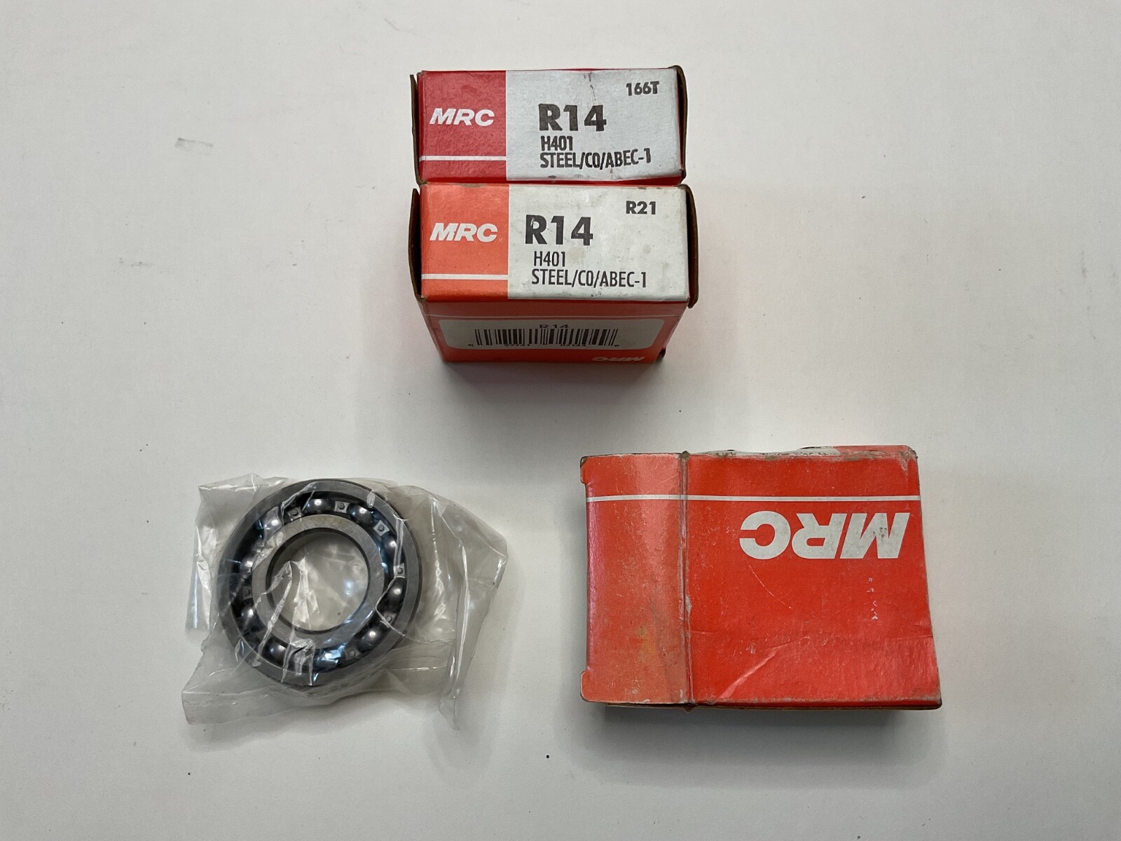 Lot of 3 MRC SKF R14 H401 Deep Groove Ball Bearing 7/8in Bore 1-7/8OD 3/8in Wide