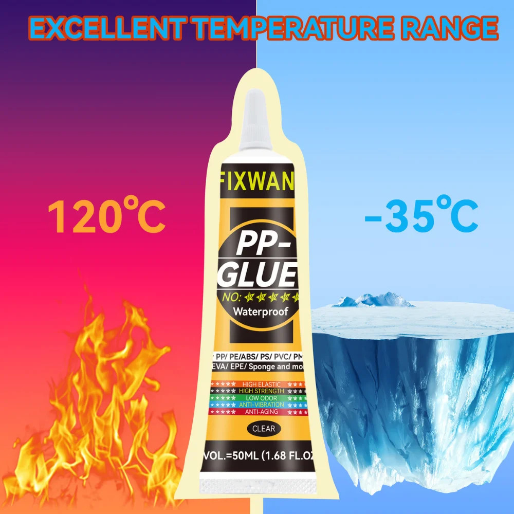 50ML Polypropylene PP Glue PE EVA POM PU Plastic Leather Waterproof Soft Glue S