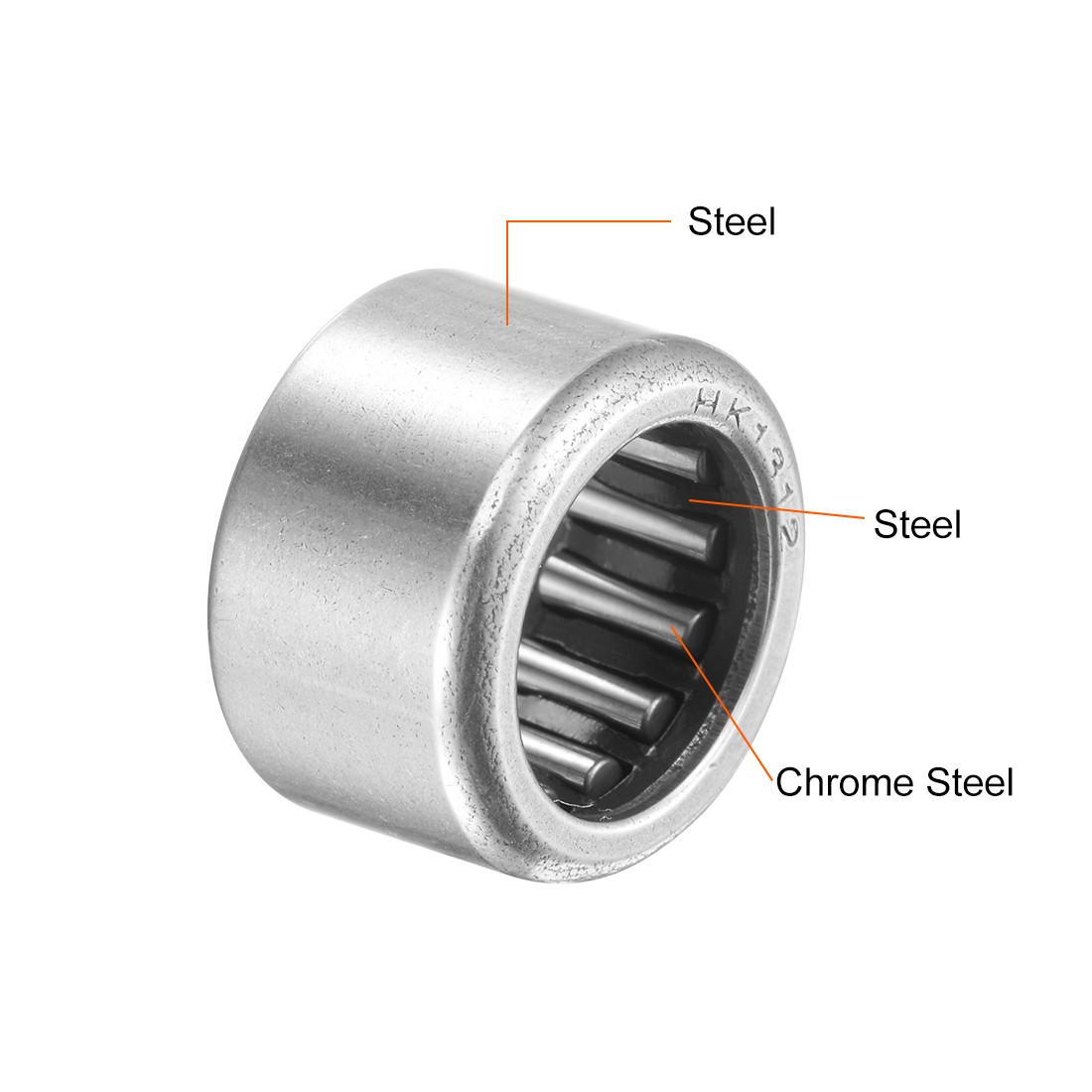 HK1312 Needle Roller Bearings 13mm x 19mm x 12mm Chrome Steel Open End 10pcs