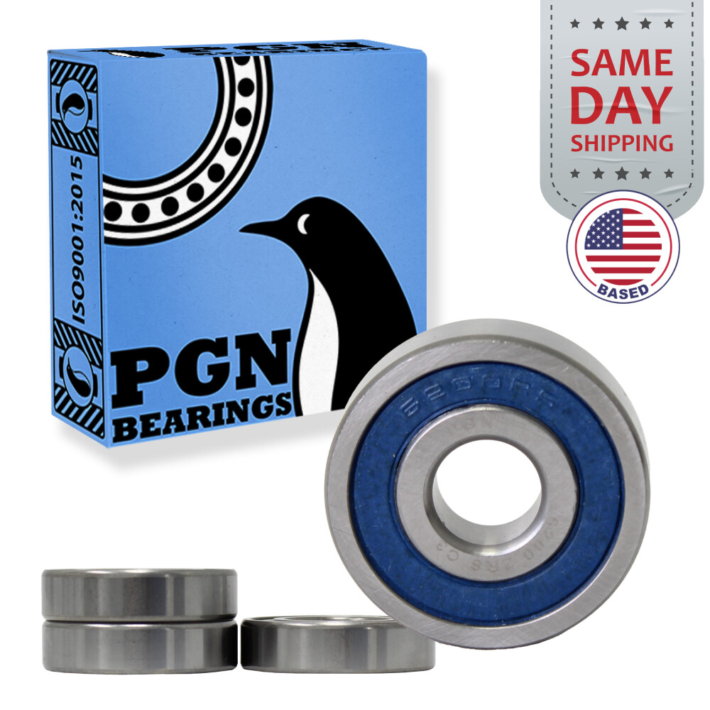 (4) 6200-2RS Premium Rubber Seal Ball Bearing C3 EMQ, 10x30x9, 6200 2RS 6200rs