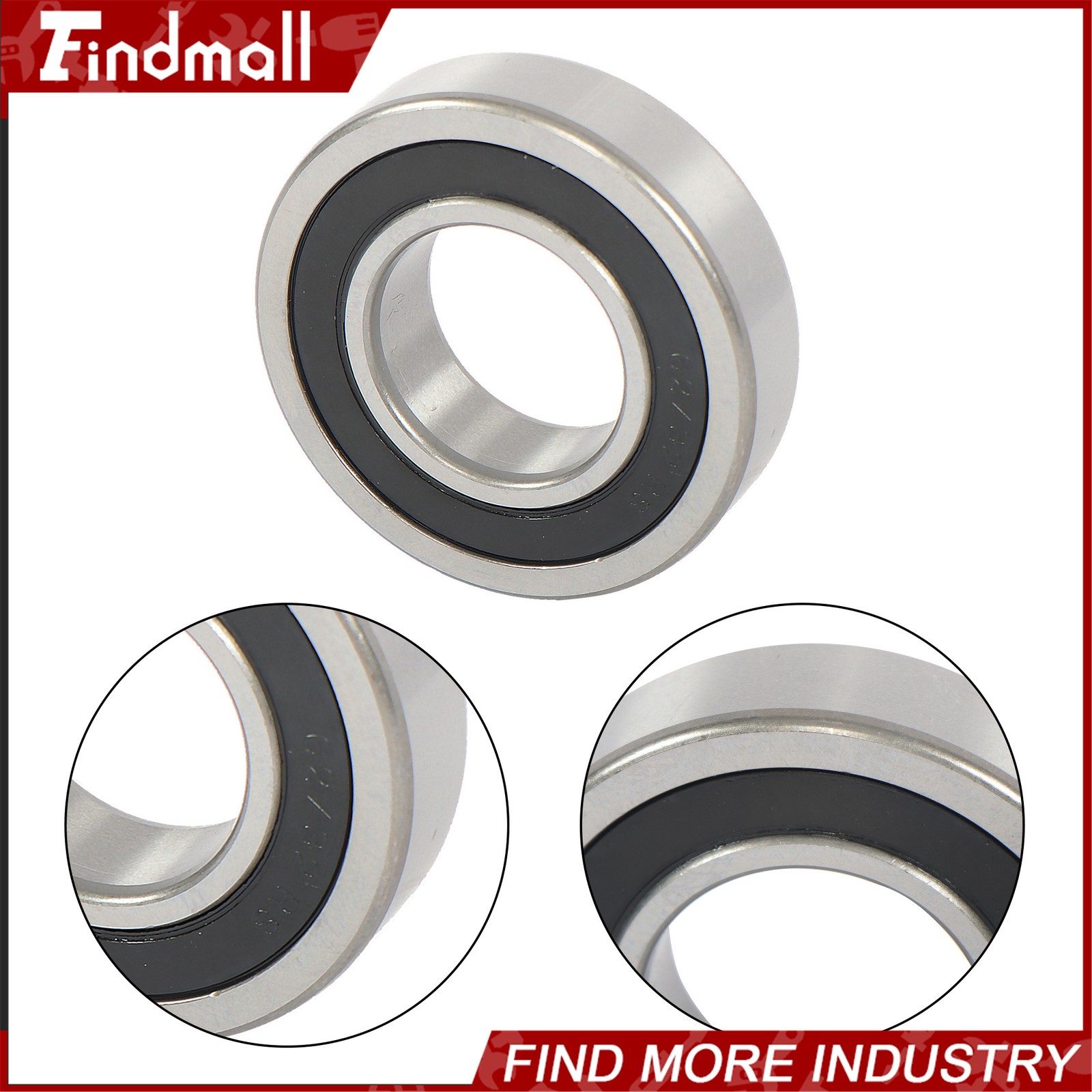Findmall 62/32-2RS Deep Groove Bearings 4pcs 32x65x17mm Rubber Sealed Set