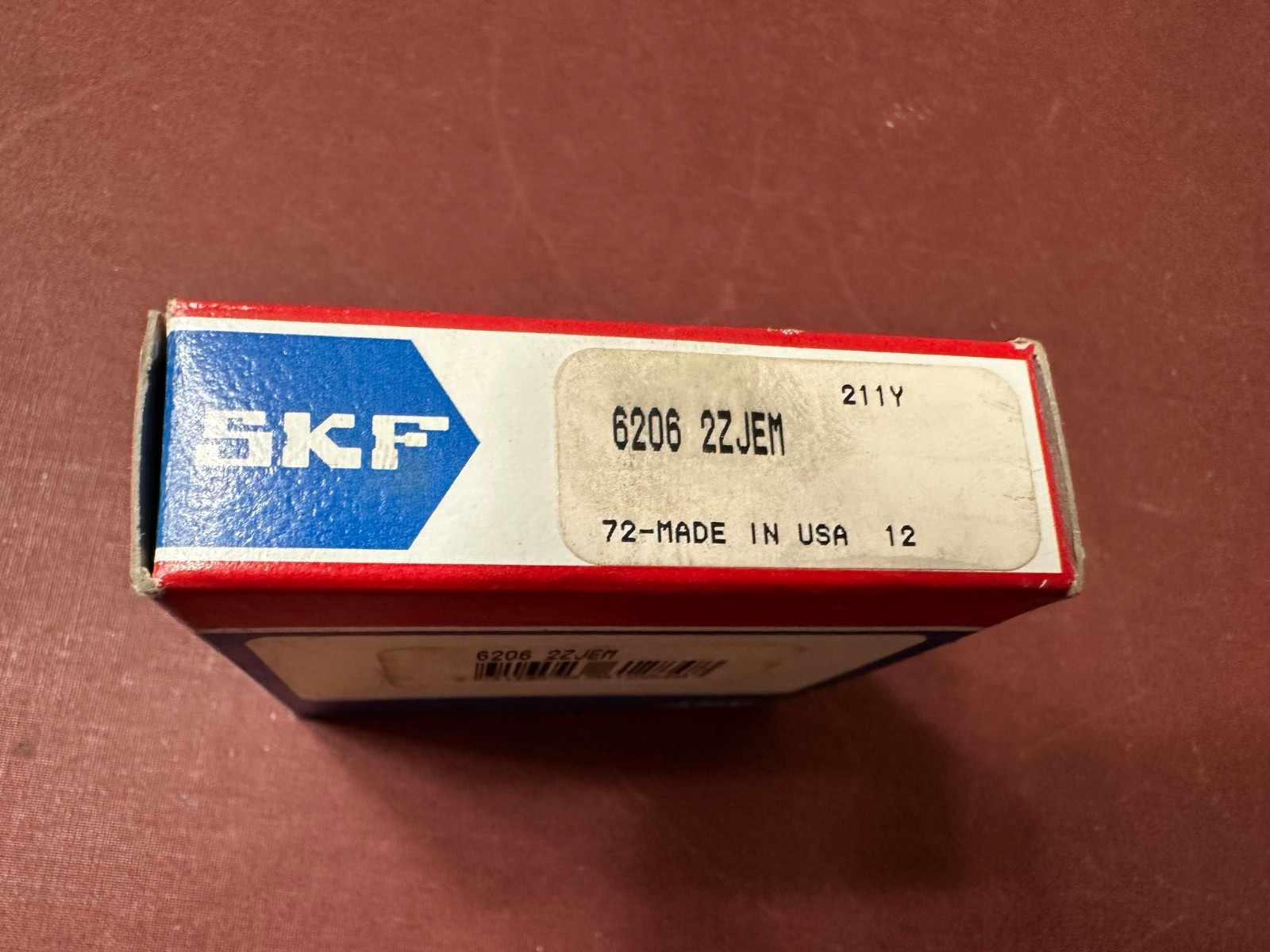 SKF 6206-2Z JEM 30mm X 62mm X 16mm Metal Shielded Bearing Made in USA