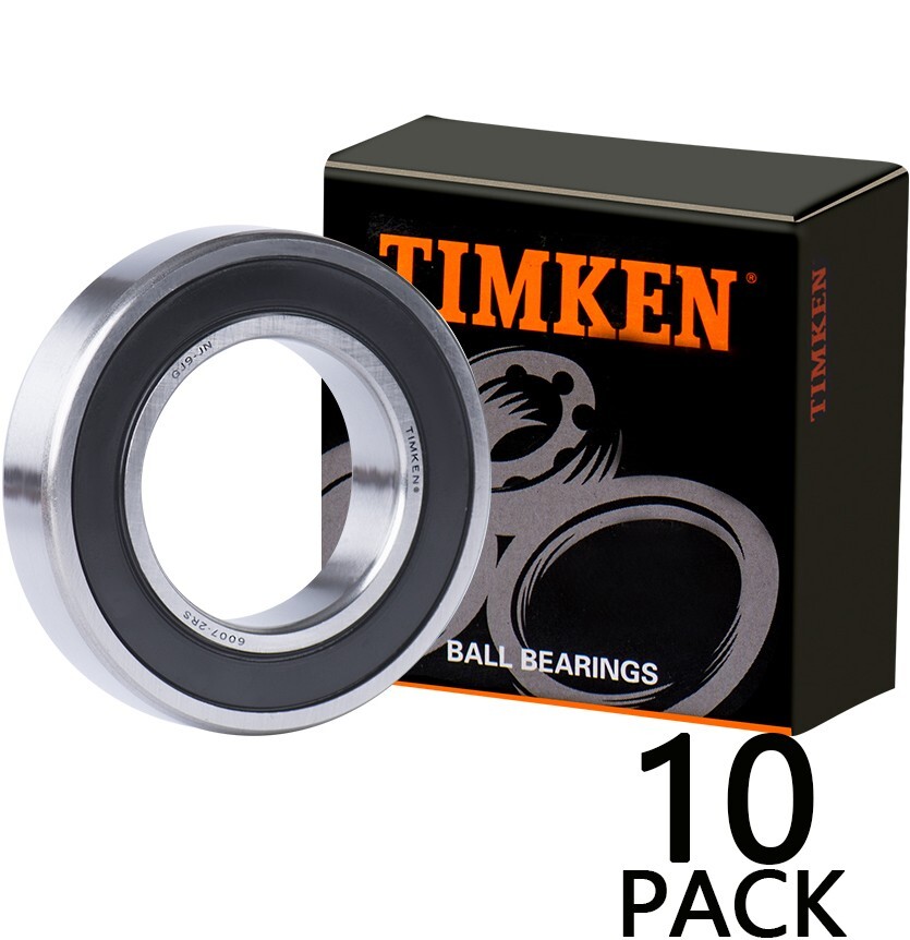 10PACK TIMKEN 6007-2RS 35X62X14MM Double Rubber Seal Ball Bearings
