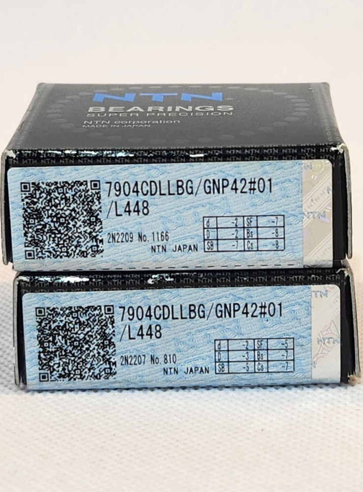 NTN 7904CDLLBG / GNP42#01 / L448 Precision Angular Contact Bearings Matching Set