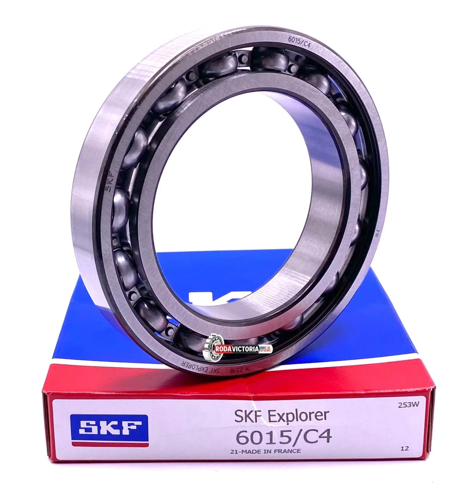 SKF 6015 C4 Deep Groove Ball Bearing, Open Type, No Seals 75x115x20 mm