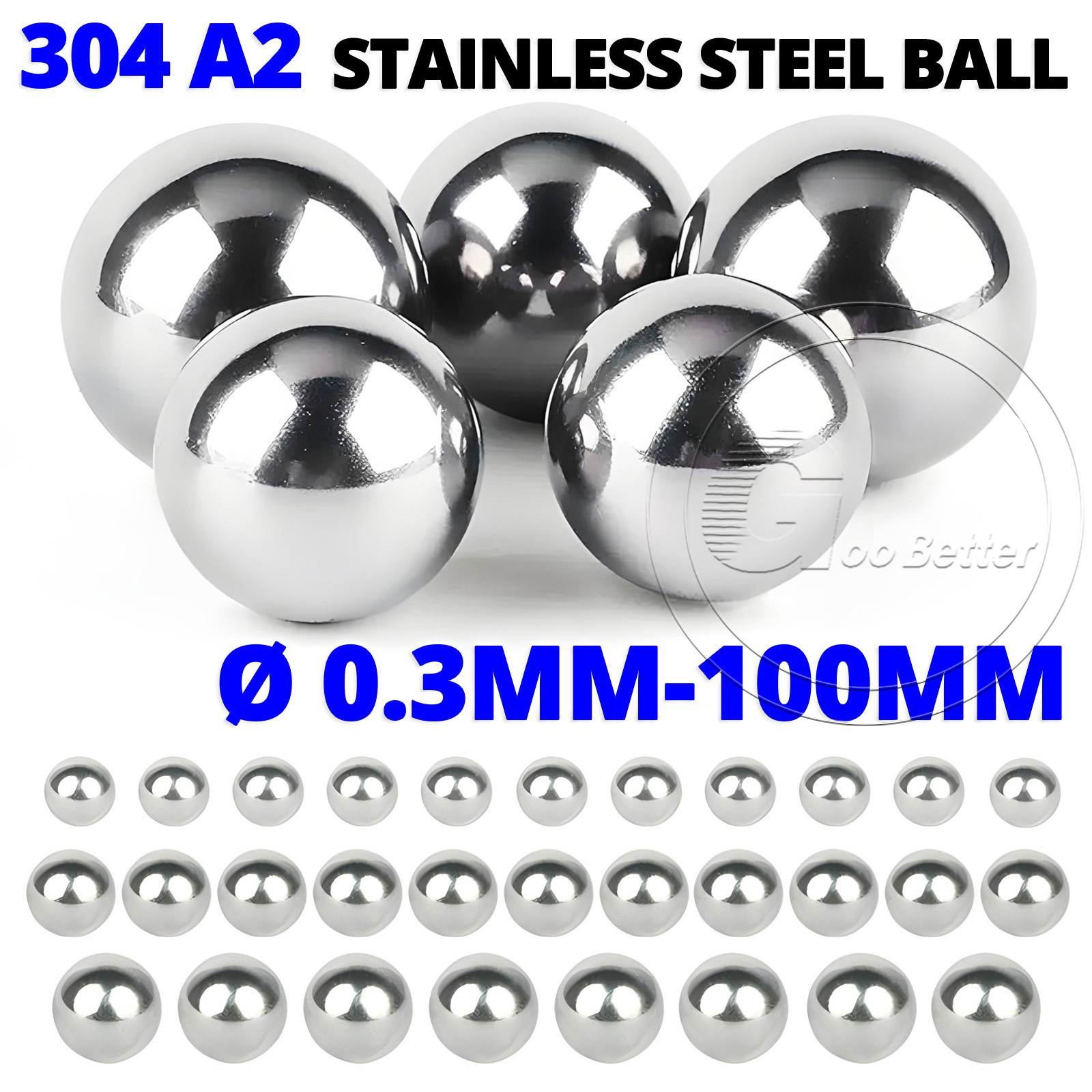 Ø 0.3mm 0.4mm 0.5mm 0.6mm 0.7mm – 100mm 304 A2 Stainless Steel Ball Bearings