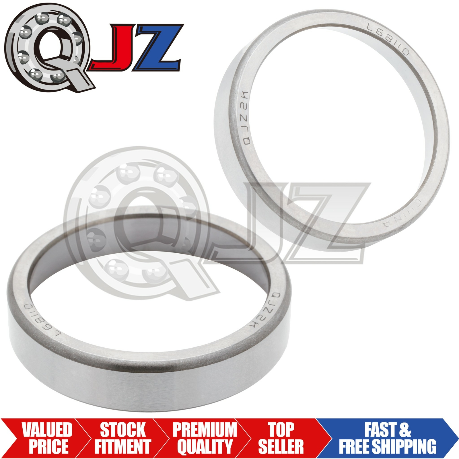 [2-Pack] L68110 Tapered Roller Bearing Outer Cup 2.328″ (Outer) x 0.47″ (Width)