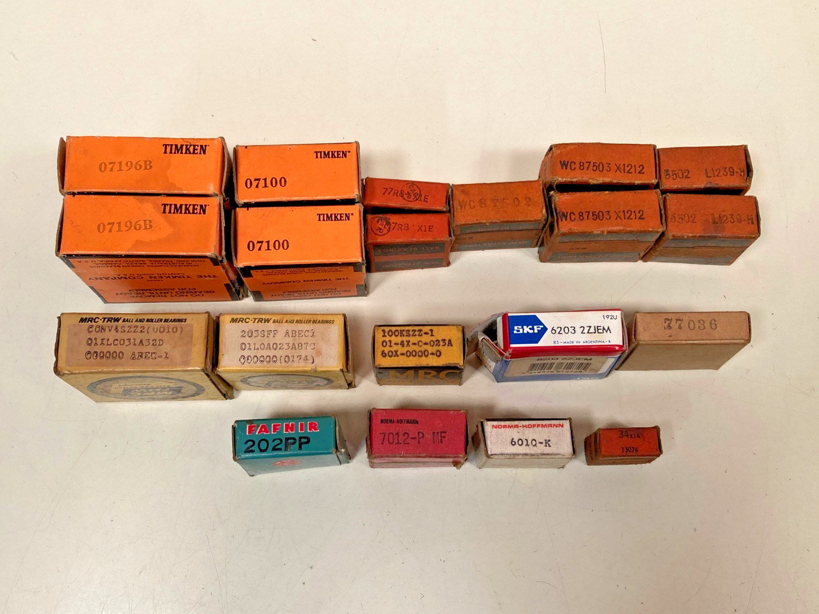 20pc Vtg roller & ball bearing lot (Timken/TRW/etc) NOS/Open Box
