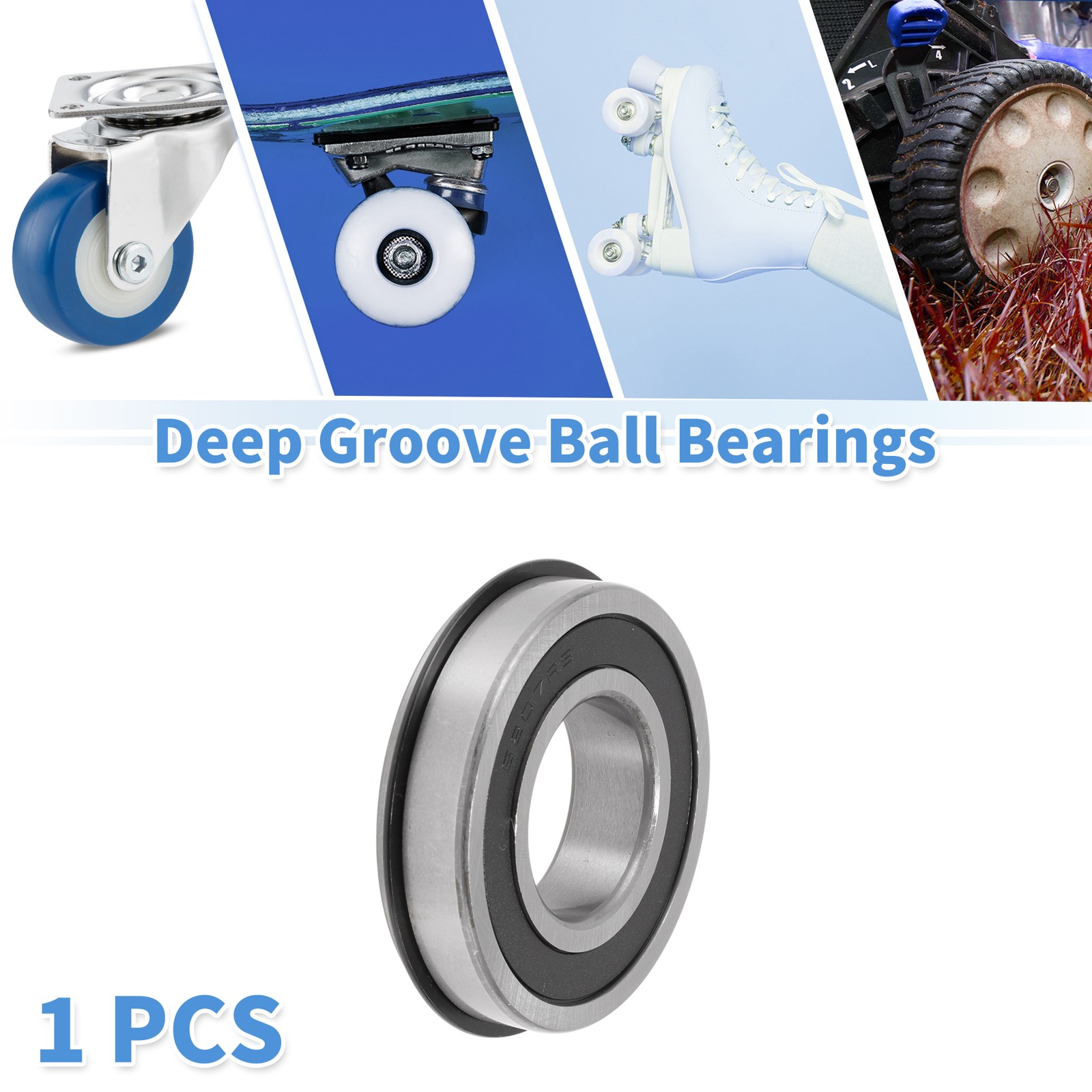 6207NR2RS Deep Groove Ball Bearings 1.38″x2.83″x0.67″ Scooter Skateboard Wheel
