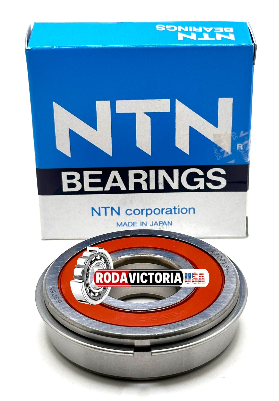 NTN JAPAN 6305LLU NR BALL BEARING, RUBBER SEALED + SNAP RING 6305 2RS NR