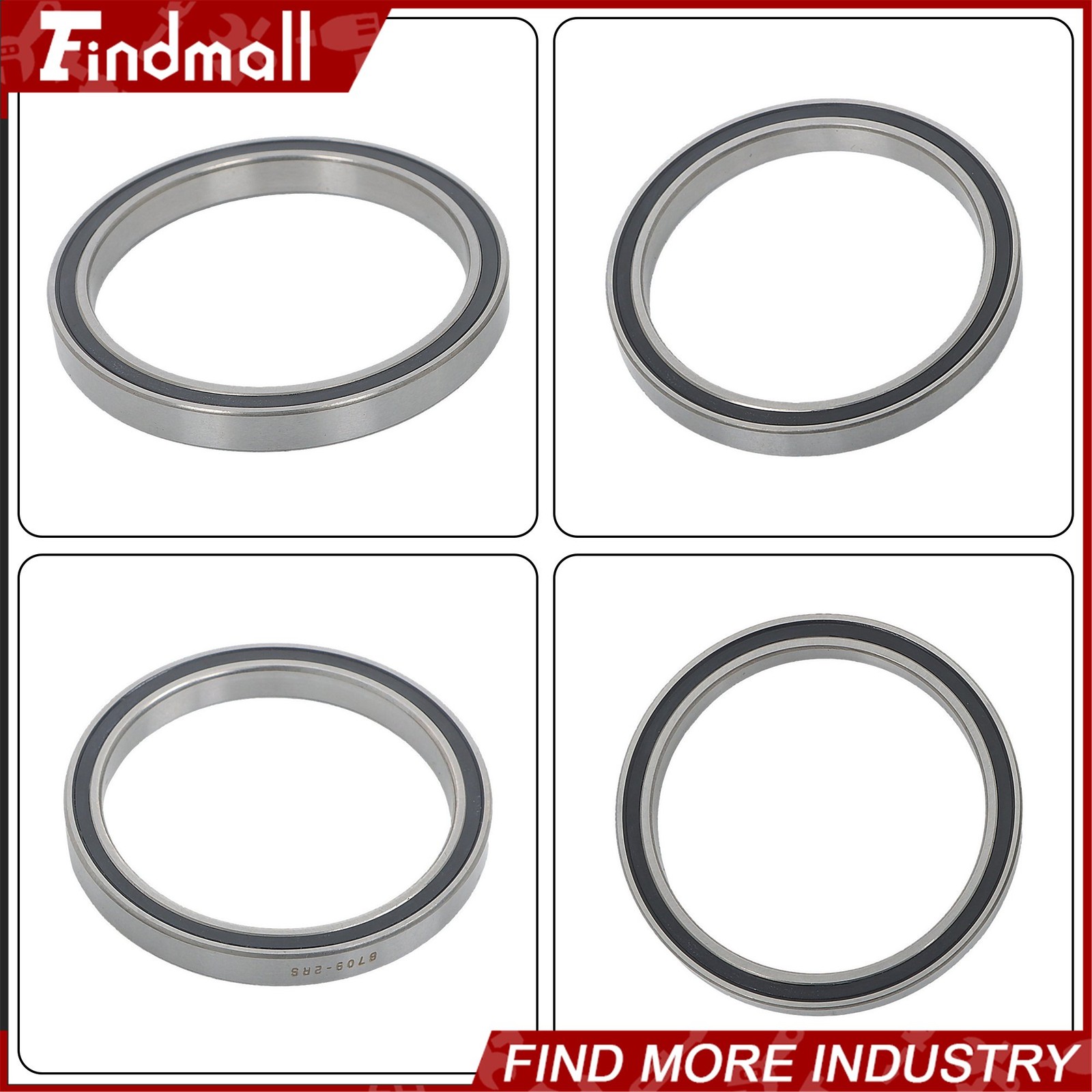 Findmall 6709-2RS Deep Groove Bearings 10pcs 45x55x6mm Rubber Sealed Pre-Lubed