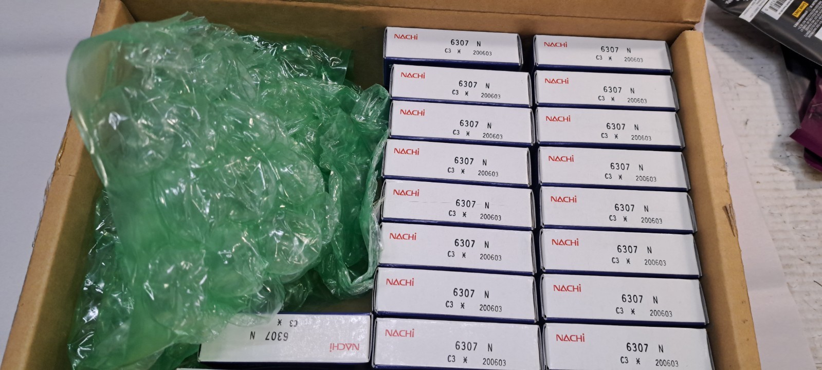 20X Nachi 6307N C3 Deep Groove Ball Bearing, Open Type, No Seals 80x35x21mm