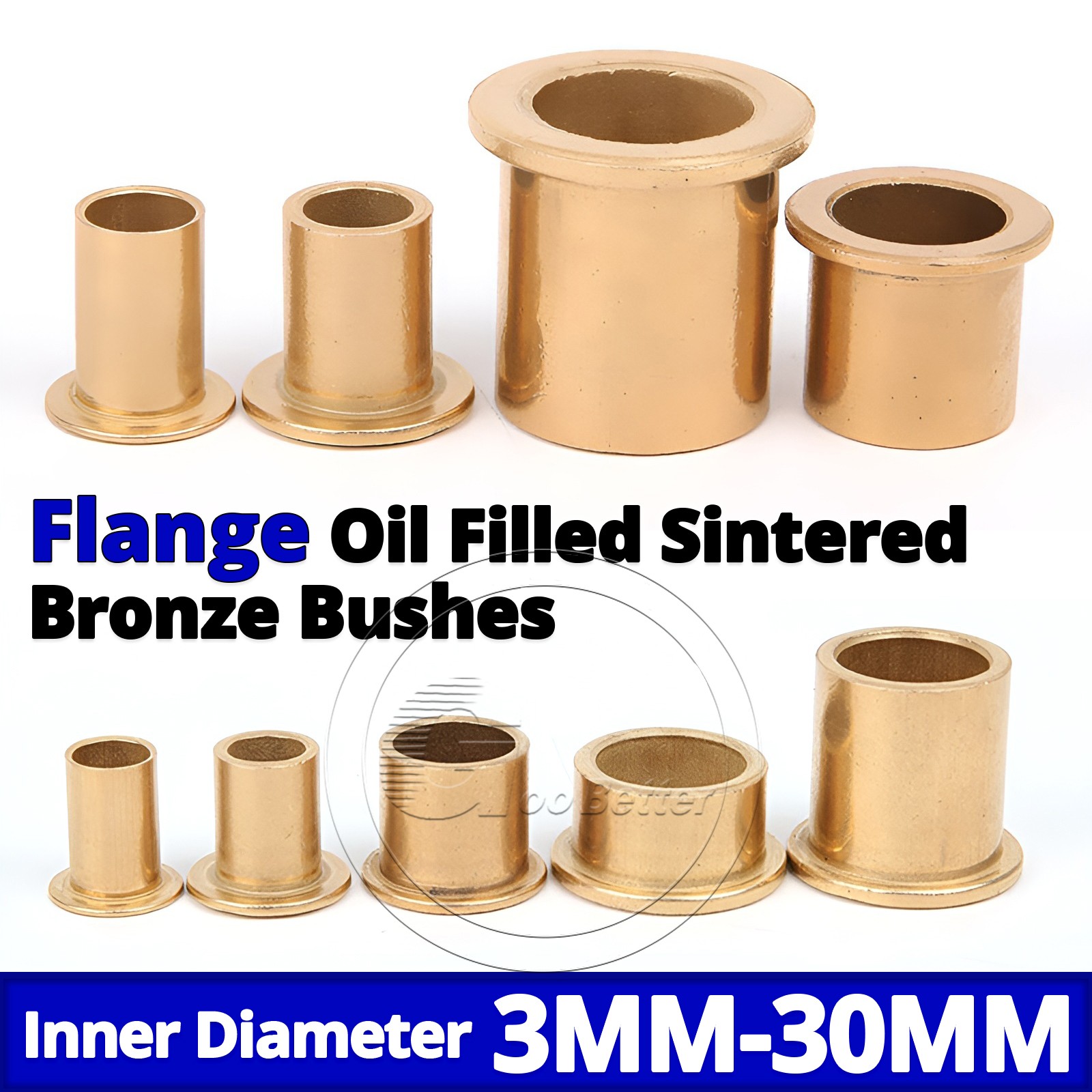 Metric Flange Plain Oil Filled Sintered Bronze Bushes ID 3mm-30mm – Choose Size