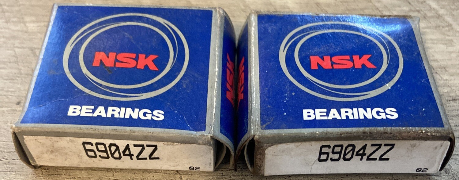 (2) 6904 ZZ NSK Shielded Bearings NEW Old Stock