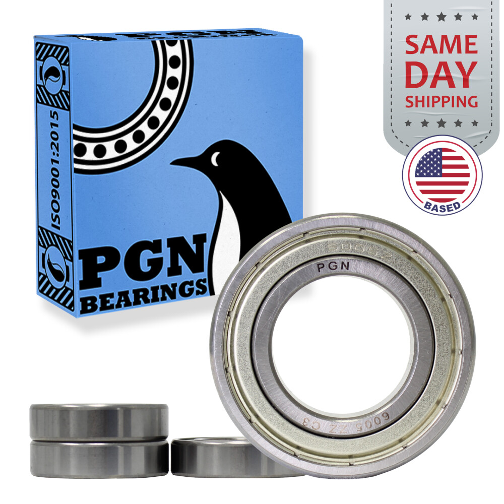 (4) 6005-ZZ Premium Metal Shield Ball Bearing C3 EMQ, 25x47x12, 6005 ZZ 6005z
