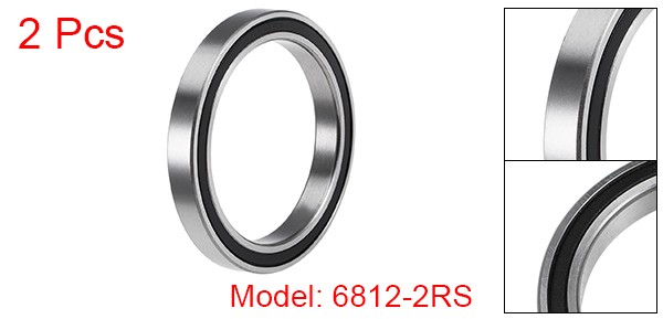 2pcs 6812-2RS Deep Groove Ball Bearings Z2 60x78x10mm Double Sealed Chrome Steel
