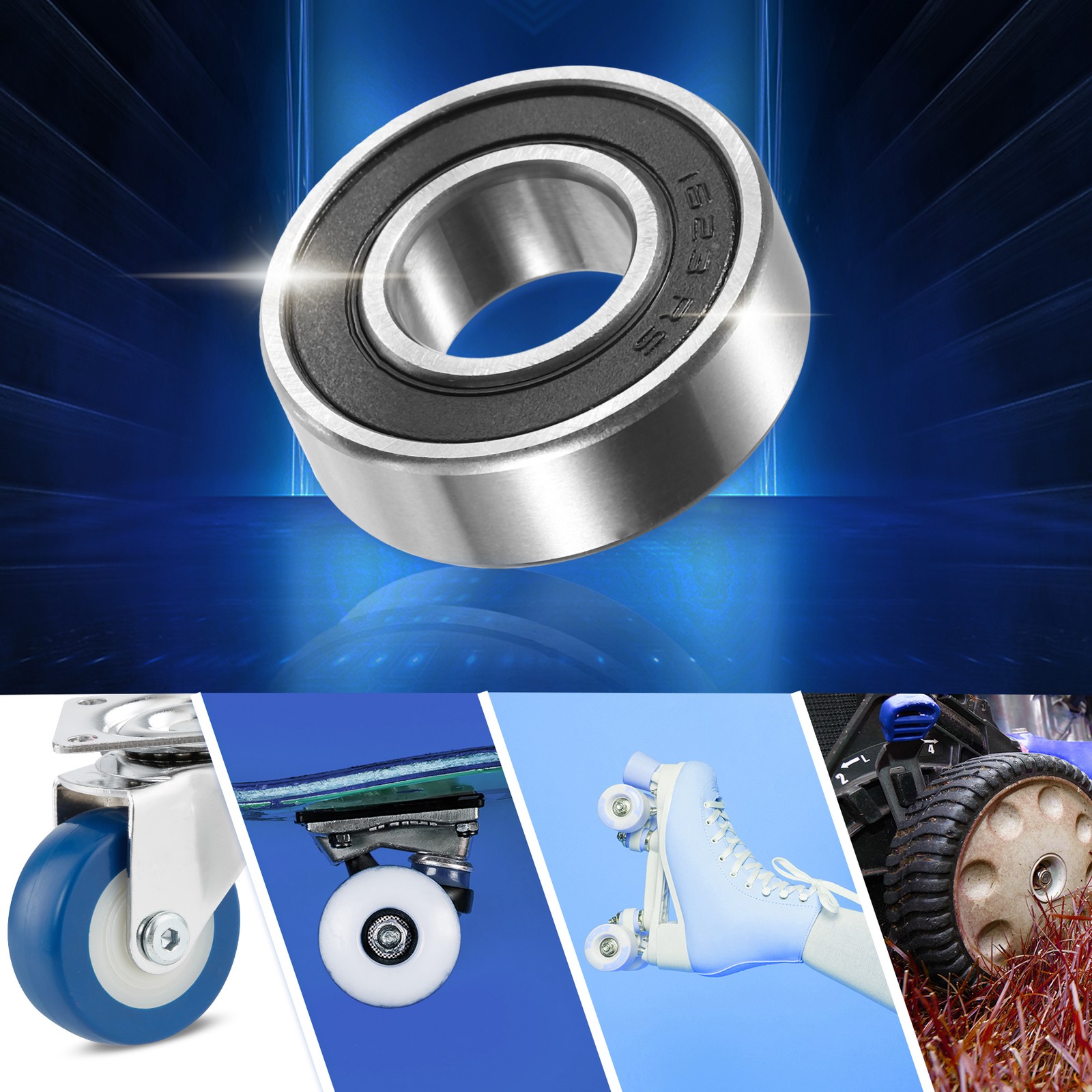 2 Pcs 1623-2RS 15.857×34.925×11.112mm Single Row Deep Groove Ball Bearings