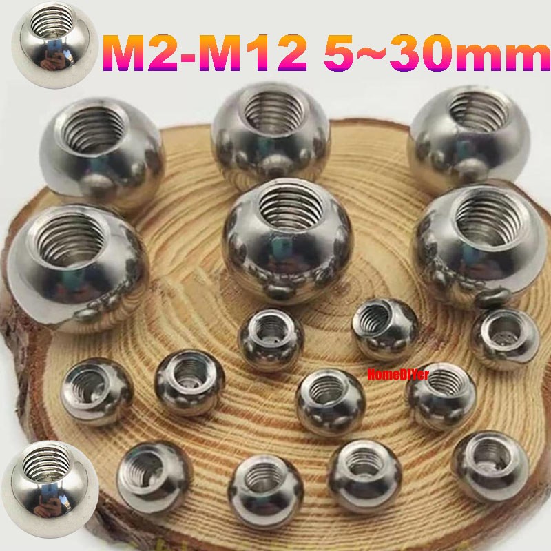 Stainless Steel Blind Hole Ball With Thread M2-M12 Drilling Balls Dia 5mm~30mm