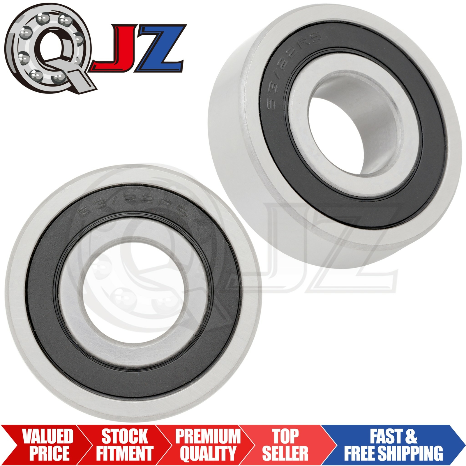 [Qty.2] 63/22-2RS Deep Groove Radial Ball Bearing [22mm ID x 56mm OD x 16mm W]