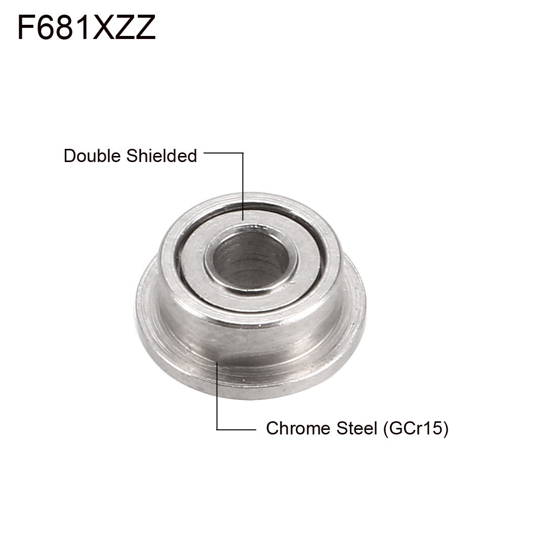 20 x F681XZZ Flange Ball Bearing for Equipment Shielded GCr15 Bearings 1.5x4x2mm