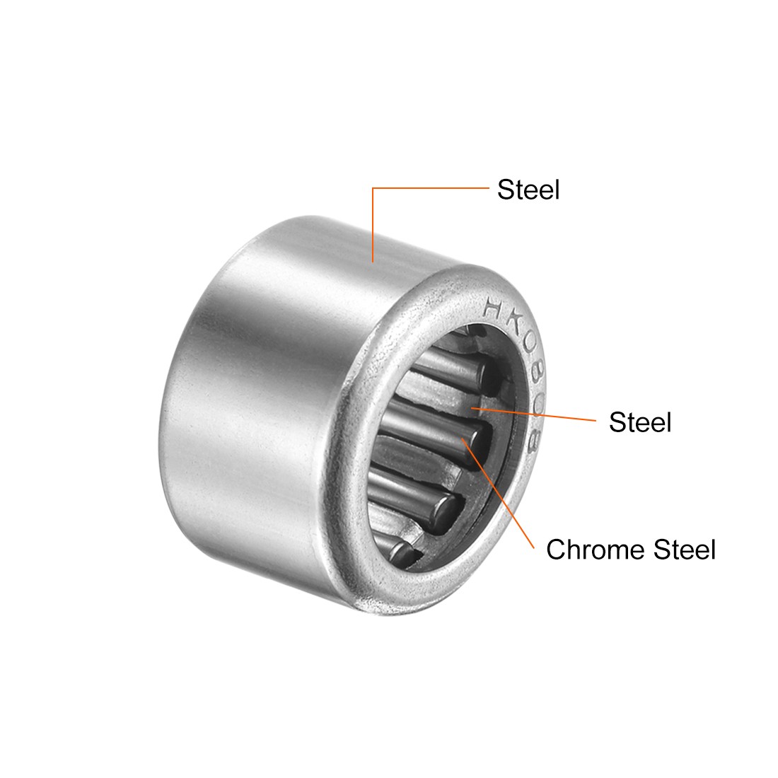 HK0808 Needle Roller Bearings Chrome Steel Open End 8x12x8mm for Machine 10Pcs