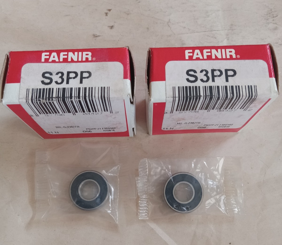 Lot of 2 – FAFNIR S3PP Deep Groove Bearings 0.375″ ID 0.875″ OD 0.281″ Width