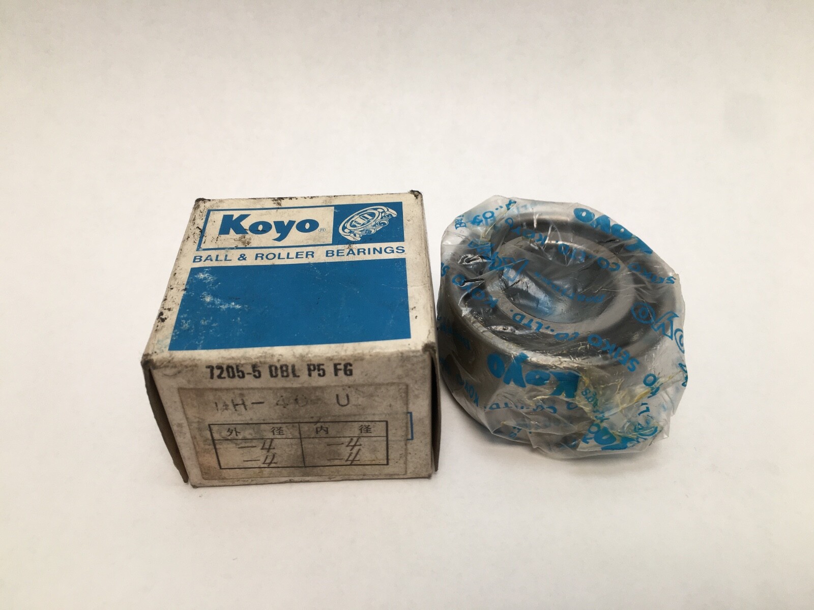 Koyo 7205-5-DBL-P5-FG Bearing 25x52x15mm 7205 7205-5DBLP5FG ABEC5 Japan 2 Pcs