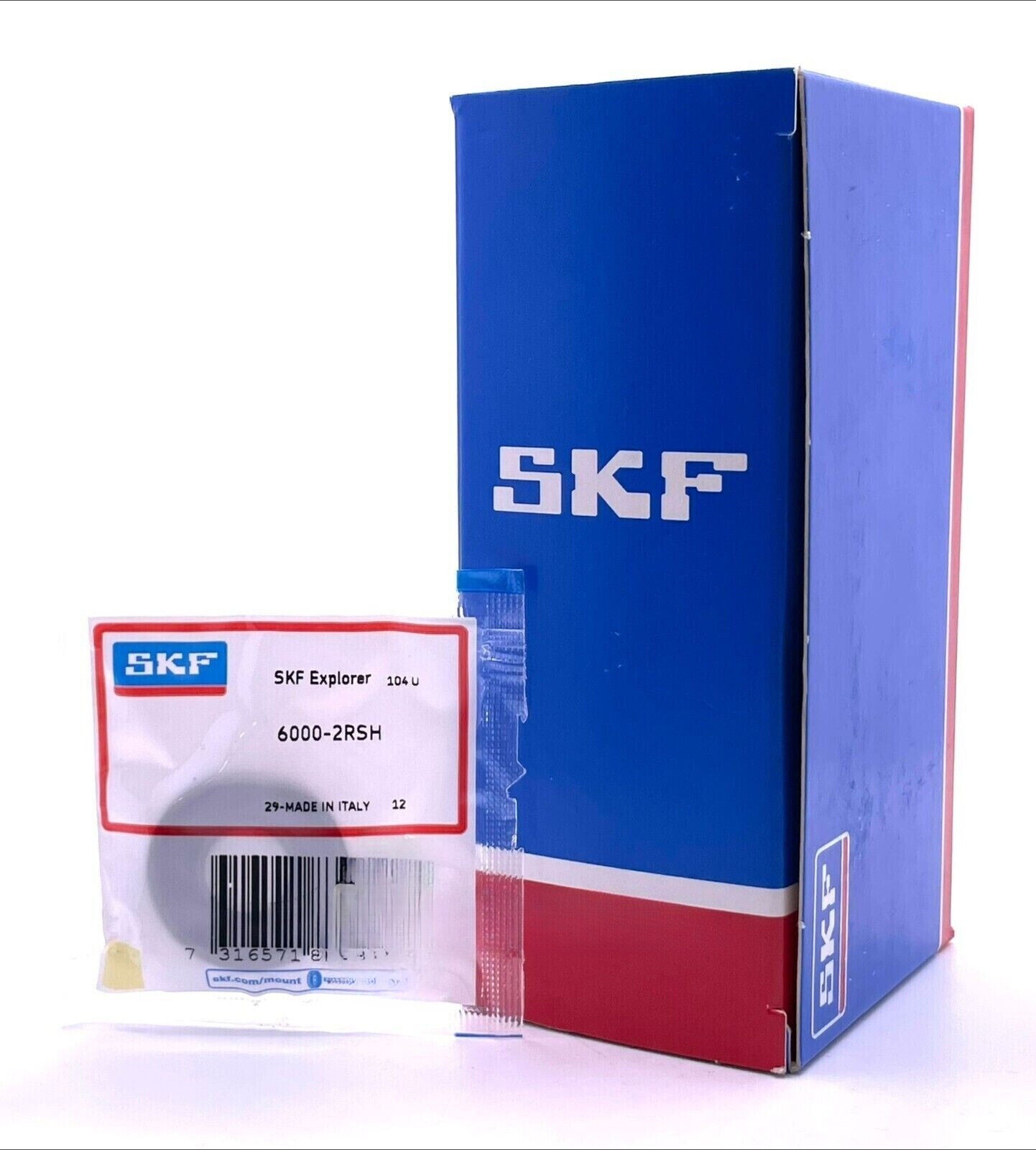 NEW SKF 6000 2RSH DEEP GROOVE BALL BEARING, RUBBER SEALED 10x26x8