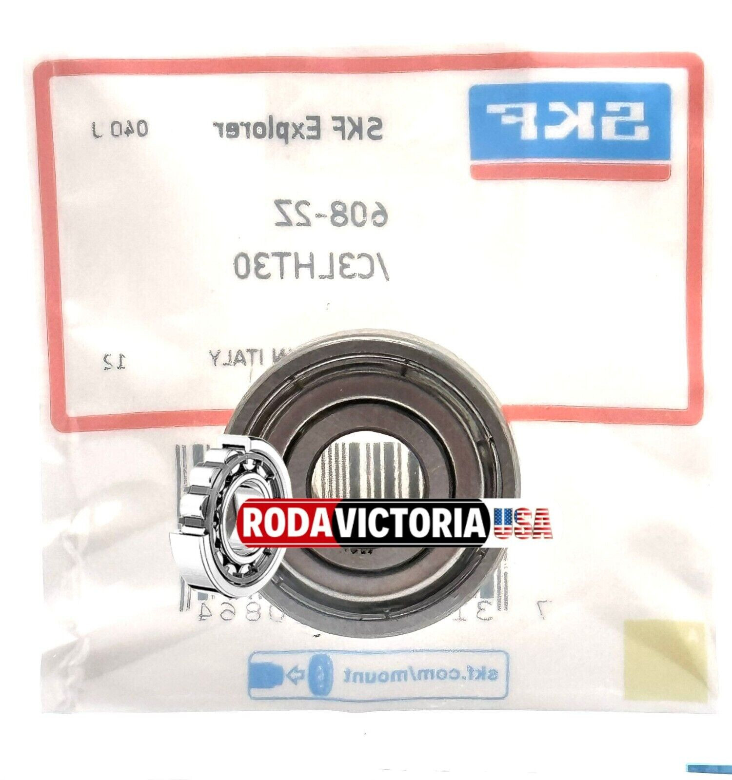 SKF 608 2Z/C3 LHT30 DEEP GROOVE BALL BEARING, METAL SHIELDED 8x22x7mm
