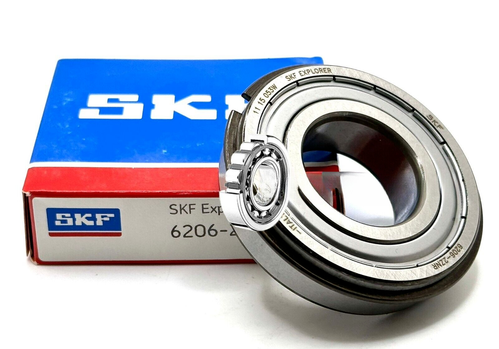 SKF 6206 ZZ NR BALL BEARING, METAL SHIELDED + SNAP RING 30x62x16mm