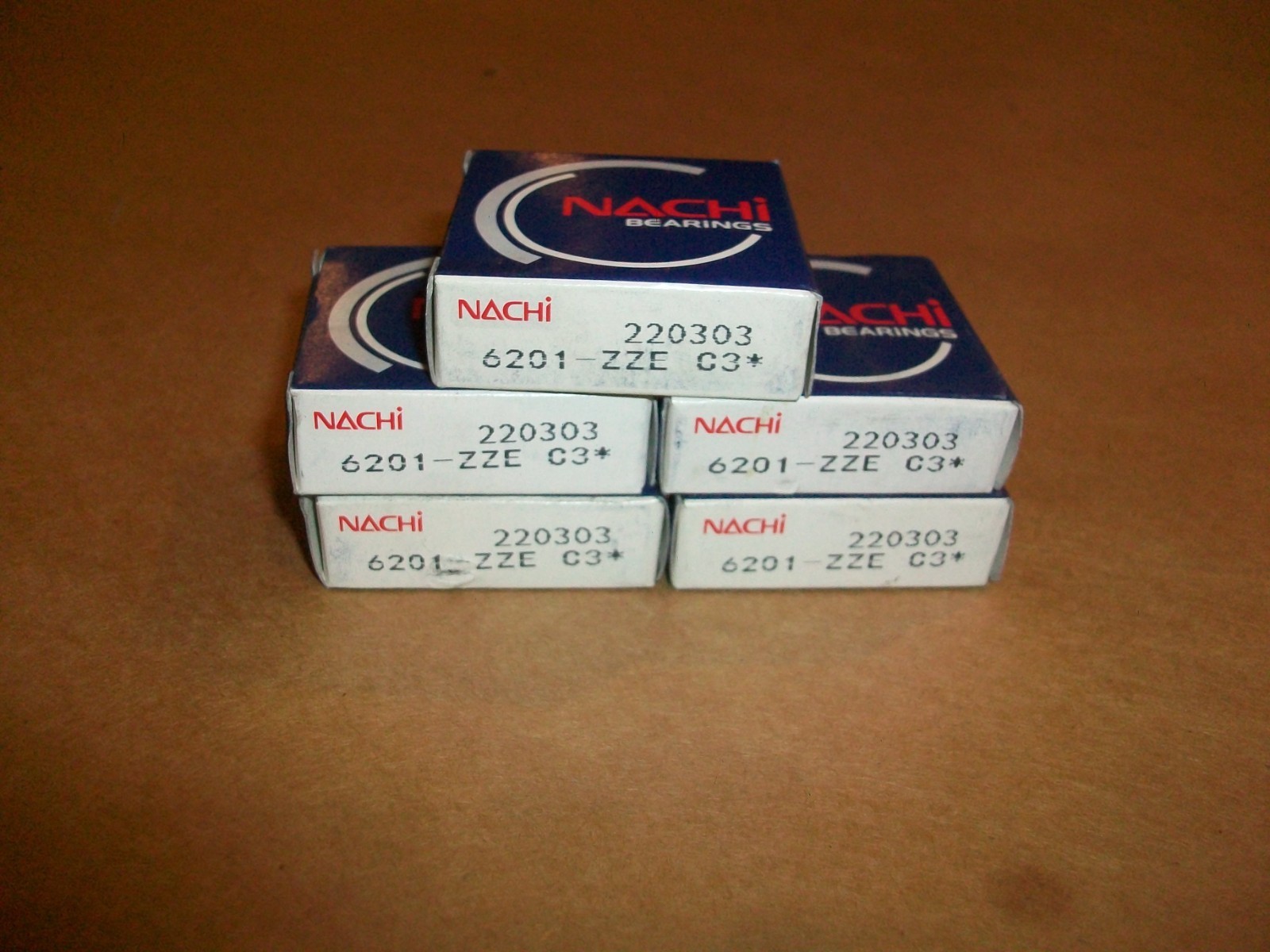 5pc NACHI Brand Metal Shield Ball Bearing 6201-ZZE C3 12x32x10 NEW