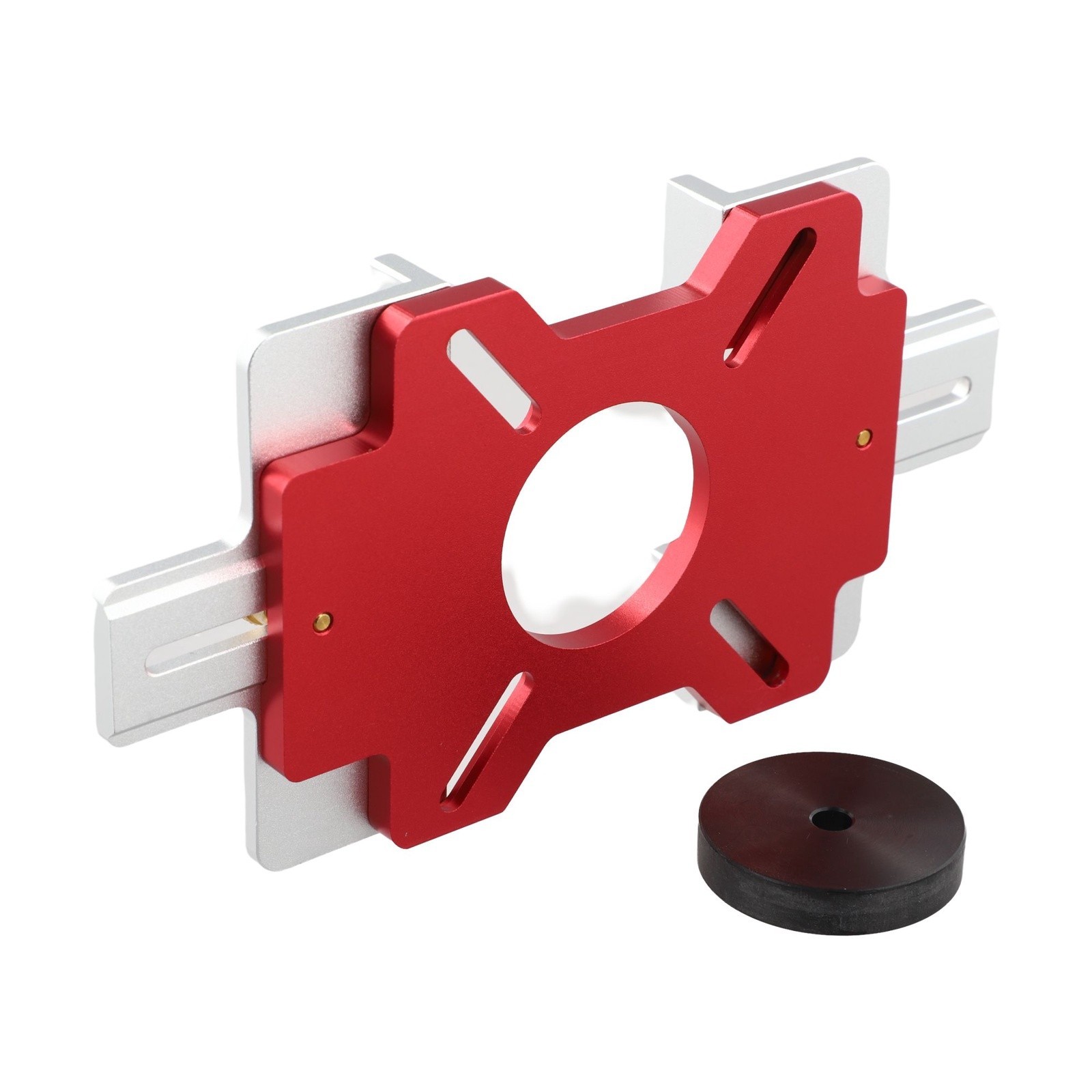 Two in Woodworking Slotting Plate with Aluminum Alloy Handle and Brass Nut