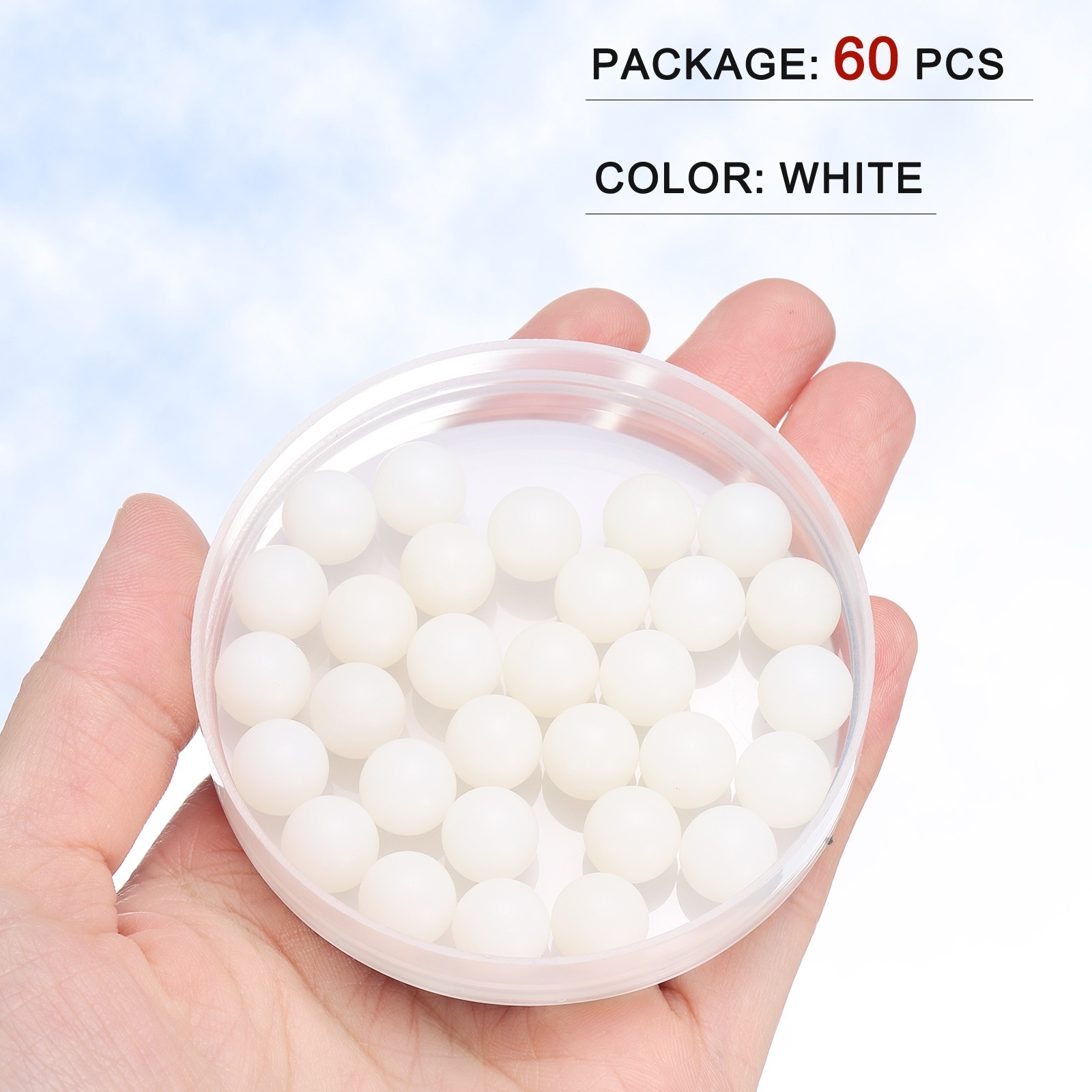 60 Pcs White Nylon Bearing Balls 10mm Solid Plastic Balls G1 Precision