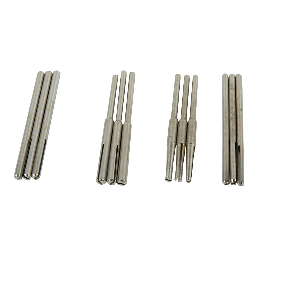 12 2.35mm/3.0mm Sandpaper Abrasive Straight Split Mandrels-Clip Type Rotary-Tool