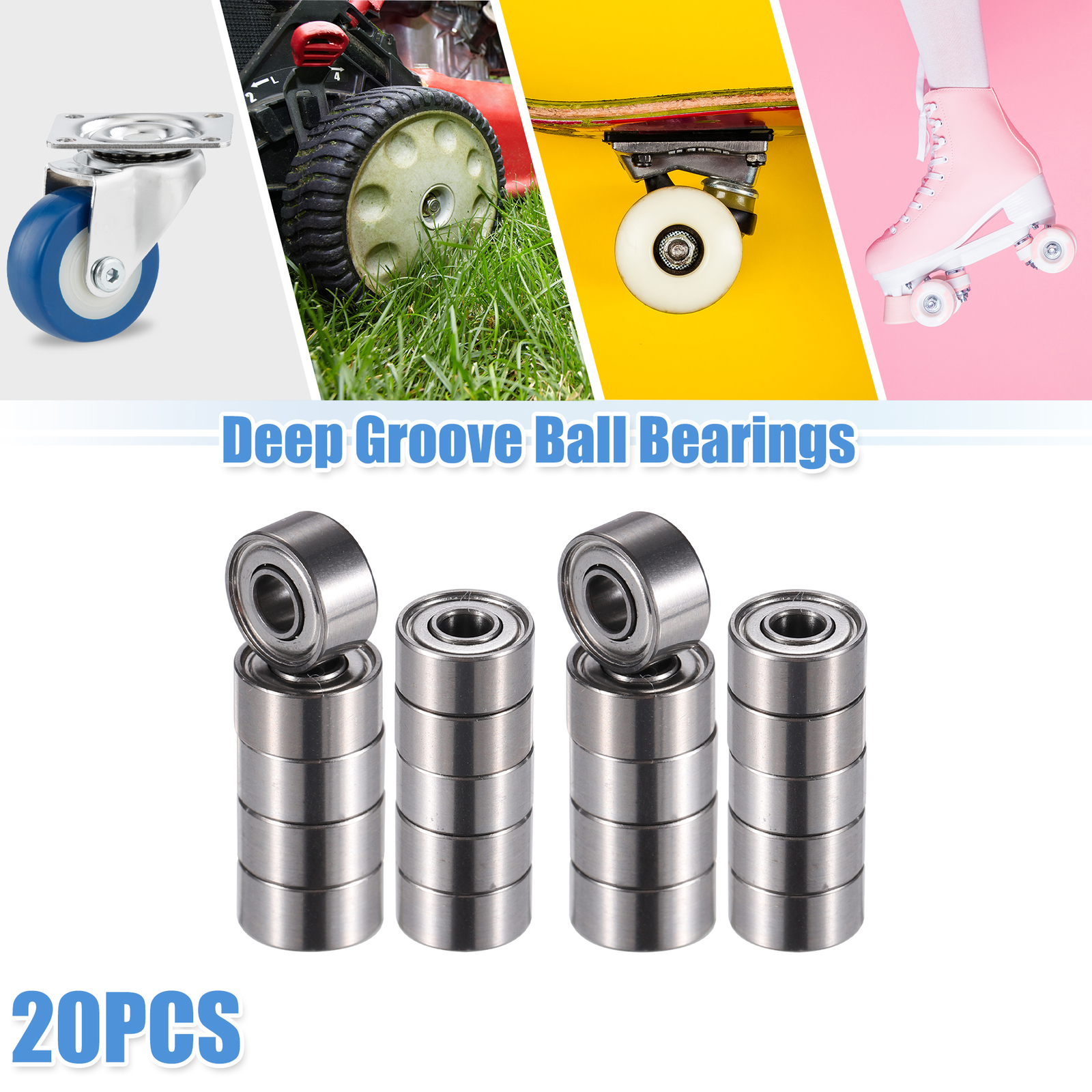 20pcs 693ZZ 3x8x4mm Double Metal Shield Single Row Deep Groove Ball Bearings