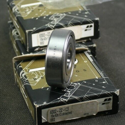 Three (3) Peer 6302 ZZ C3 Deep Groove Bearing 15MM ID China NEW